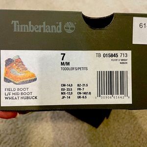 Timberland Boots for toddler size 7 used, in box